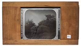 Civil War Magic Lantern Slide -- Showing The Devil's Den at Gettysburg